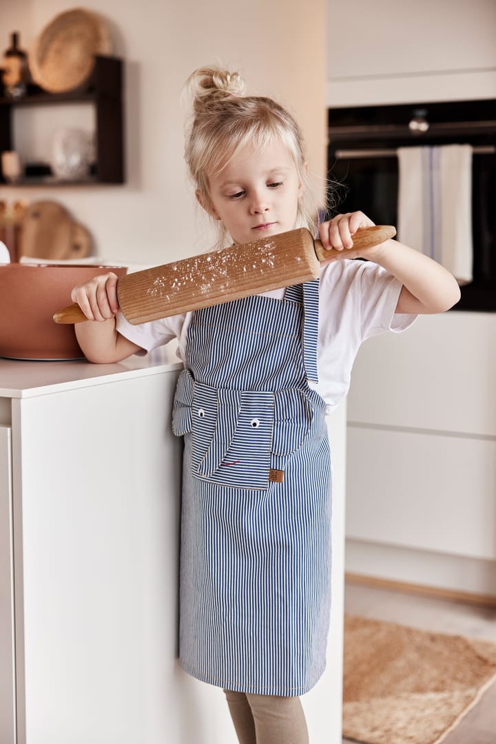 Striped denim elephant apron, Blue OYOY