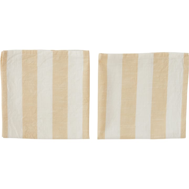 Striped napkin 45x45 cm 2-pack, Vanilla OYOY