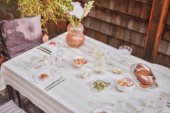 Striped tablecloth 140x200 cm, Vanilla OYOY