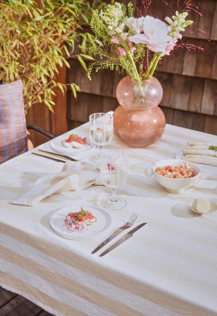 Striped tablecloth 140x200 cm, Vanilla OYOY