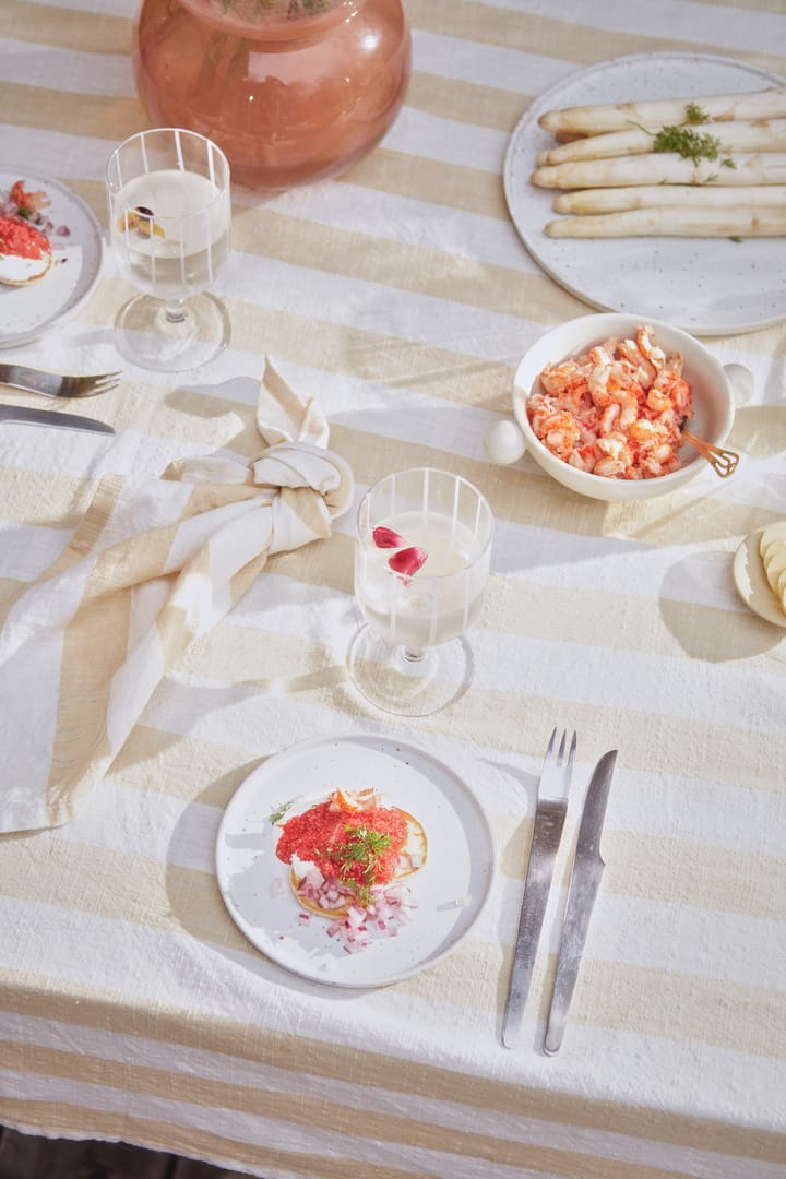 Striped tablecloth 140x200 cm, Vanilla OYOY