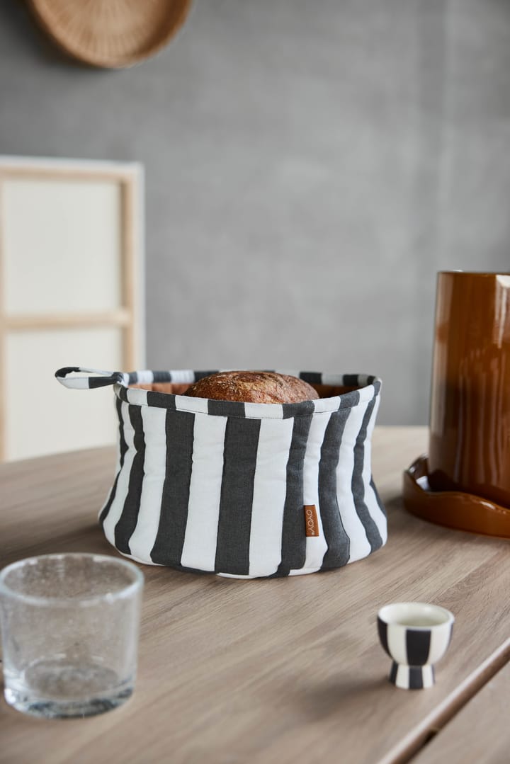 Toppu bread basket Ø24 cm, Black-white -taupe OYOY