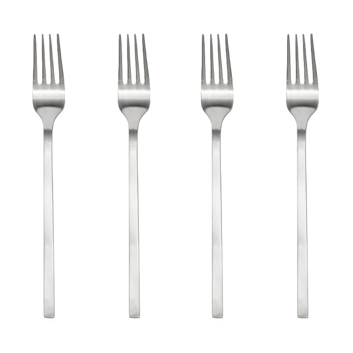 Yuka fork 4-pack, Brushed Steel OYOY