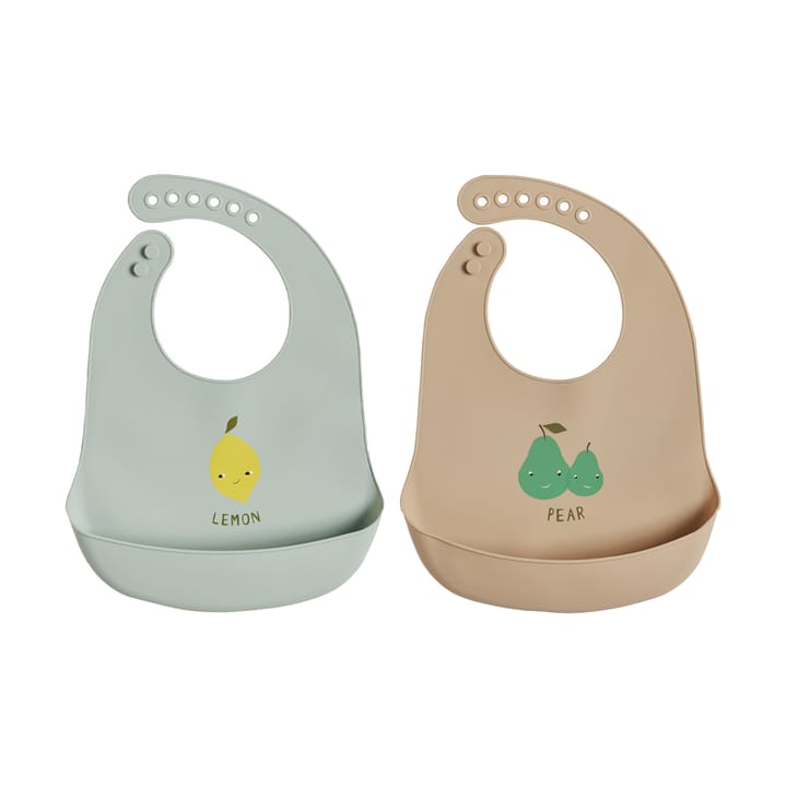 Yummy bib 2-pack, Minty-camel OYOY