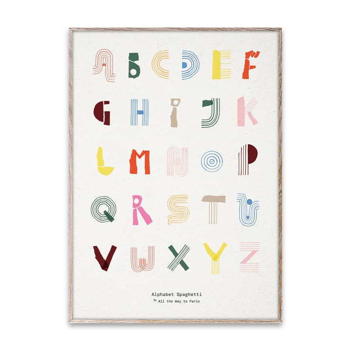 Alphabet Spaghetti ENG Multi-colour poster , 50x70 cm Paper Collective