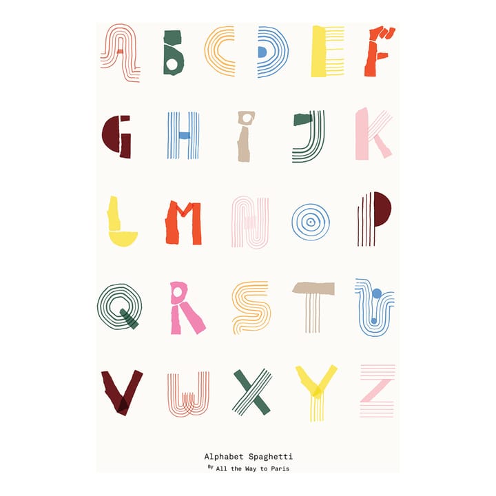 Alphabet Spaghetti ENG Multi-colour poster , 50x70 cm Paper Collective