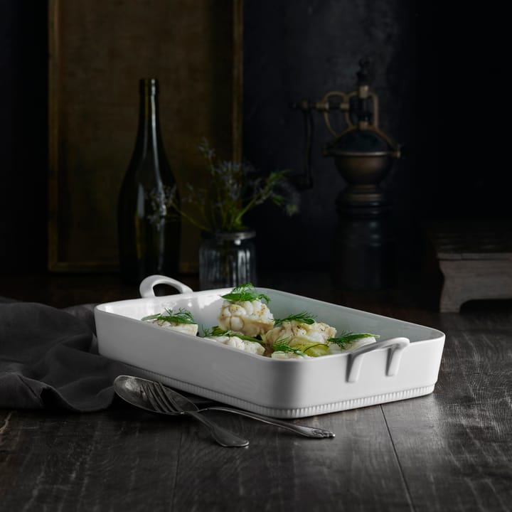 Toulouse lasagne plate white with handle, White Pillivuyt