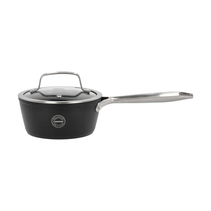 Travo saucepan with glass lid 1,3 l, Black-aluminum Pillivuyt