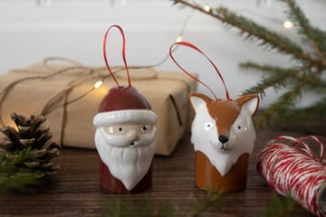 Fox - Christmas tree bauble - White-brown - Pluto Design