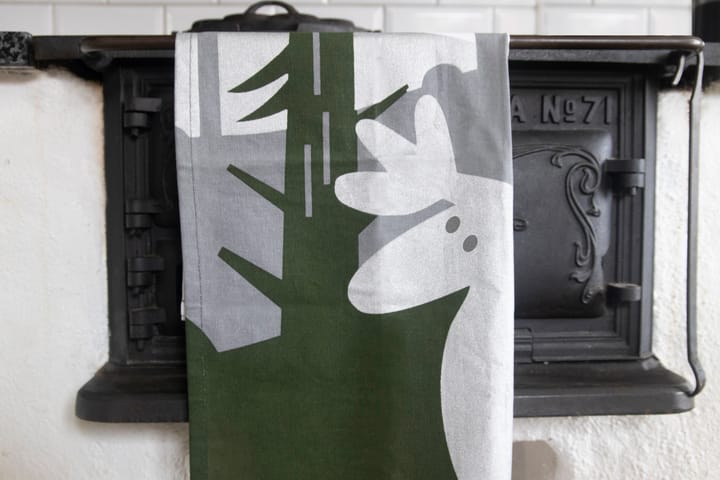 Moose kitchen towel 50x70 cm, Green-silver-white Pluto Design