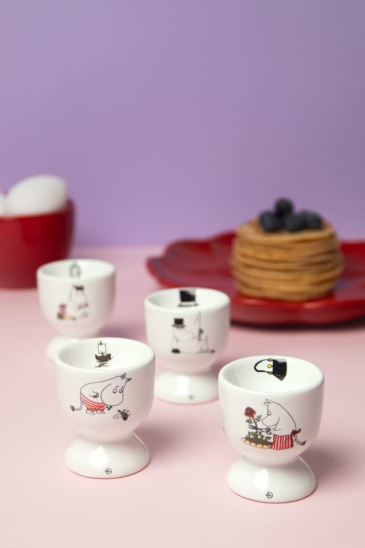 Mumin joy egg cup 4 parts, White-multi Pluto Design