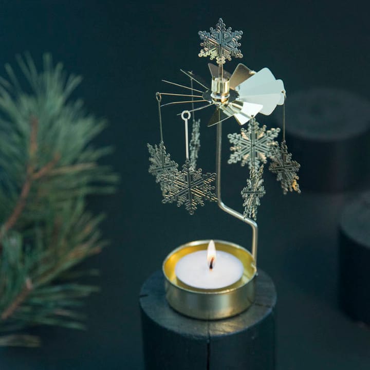 Snöstar Rotary candle holder, Gold Pluto Design