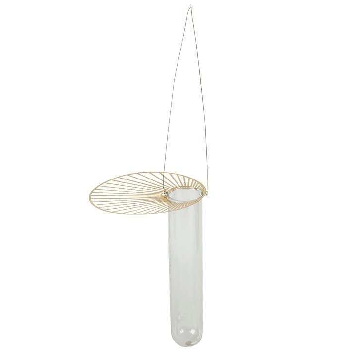 Sun hanging vase 15 cm - clear-gold - Pluto Design