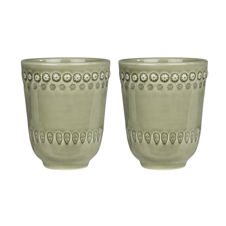 Daisy mug 35 cl 2-pack, faded army (green) PotteryJo