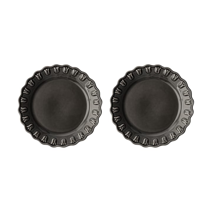 Tulipa small plate Ø20 cm 2-pack - Almost black - PotteryJo