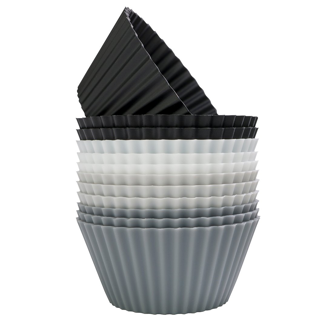 Pufz Muffin cups 12-pack Black-white-gray