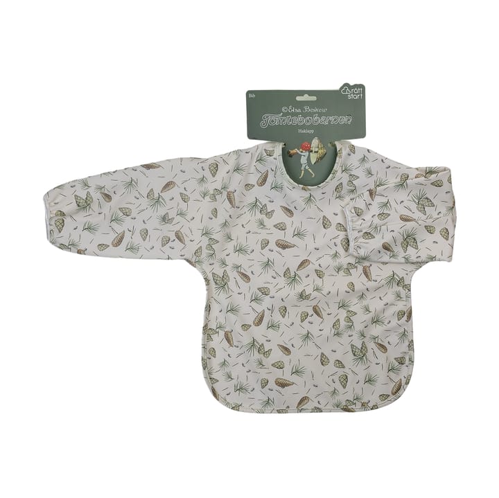 Elsa Beskow Tomtebobarnen bib with sleeve - Green - Rätt Start