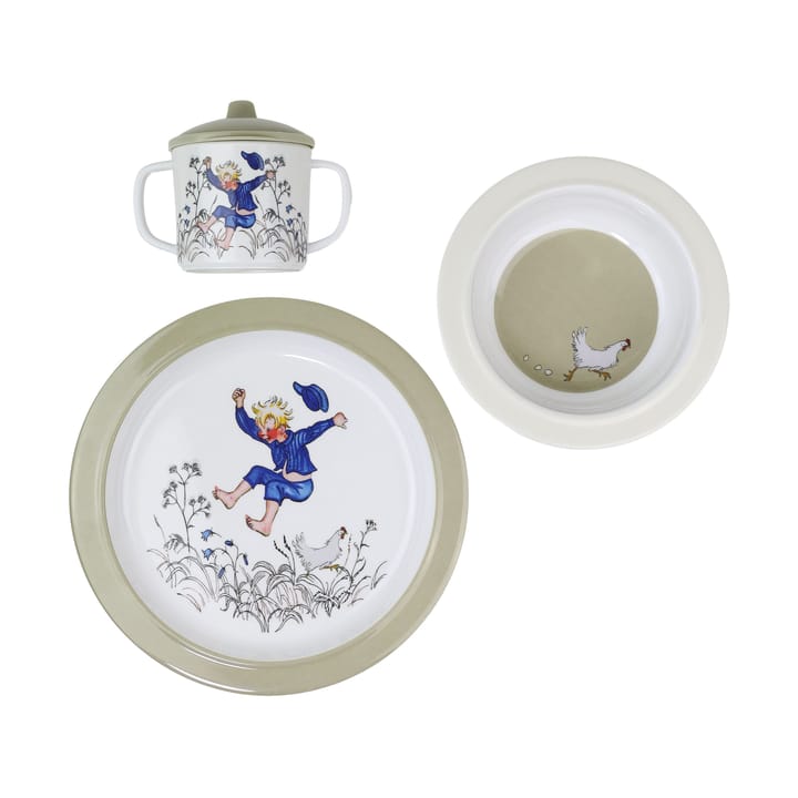 Emil i Lönneberga children's tableware 3 pieces - White-blue - Rätt Start