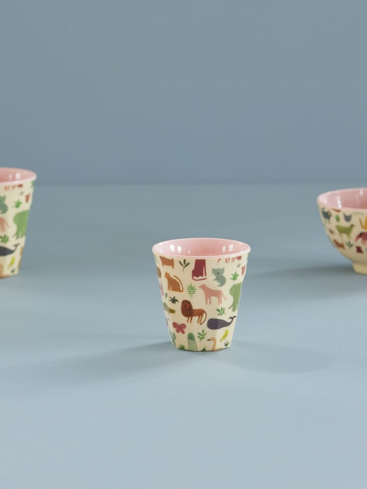 Rice children's cup melamine, Sweet Jungle Print-Soft Pink RICE