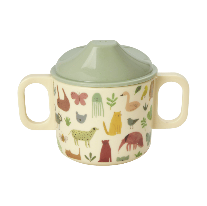 Rice children's mug with two handles 20 cl, Sweet Jungle Print-Cream RICE