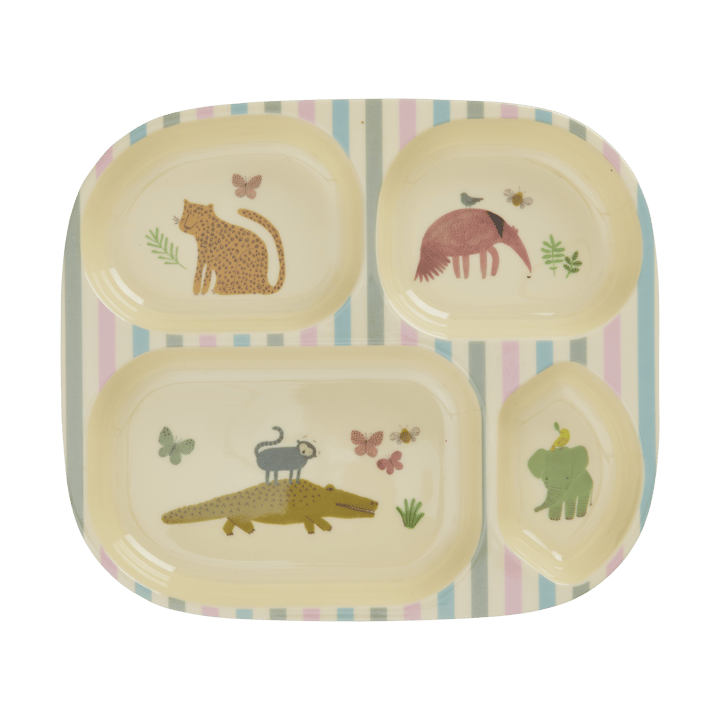 Rice children's plate melamine 4 compartments, Sweet Jungle Print RICE