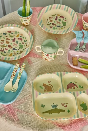 Rice children's plate melamine 4 compartments - Sweet Jungle Print - RICE