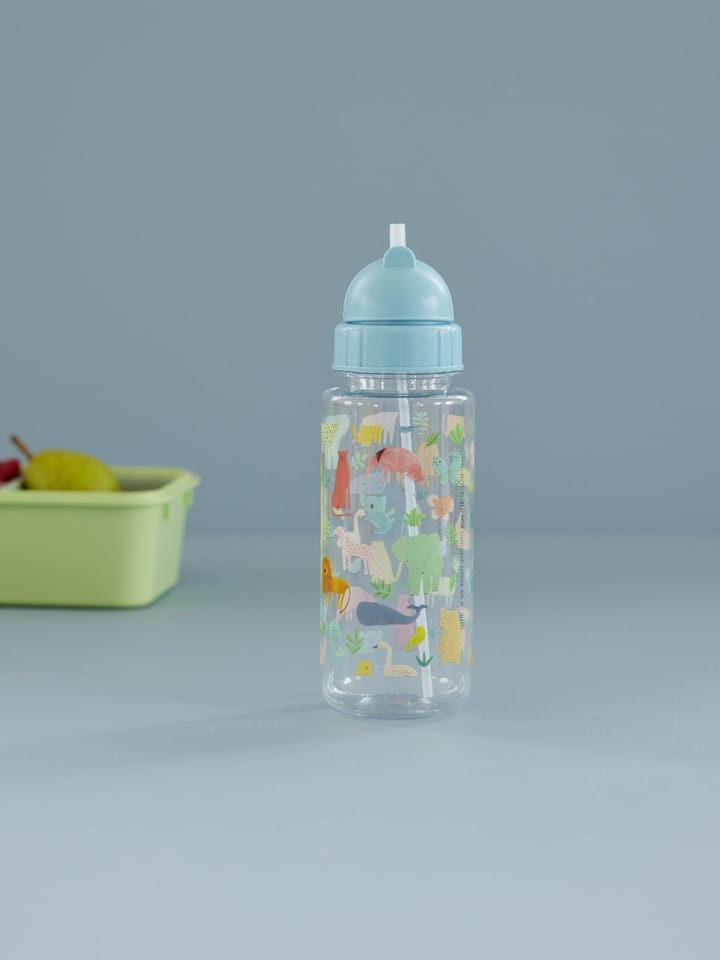 Rice children's water bottle 45 cl, Sweet Jungle Print-Soft blue RICE