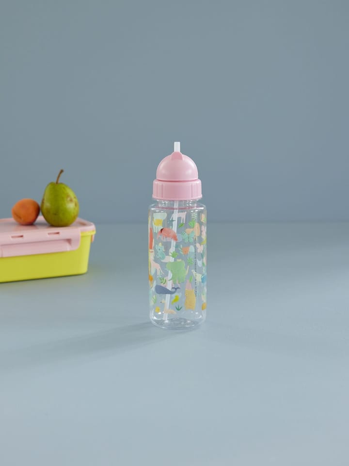 Rice children's water bottle 45 cl, Sweet Jungle Print-Soft Pink RICE