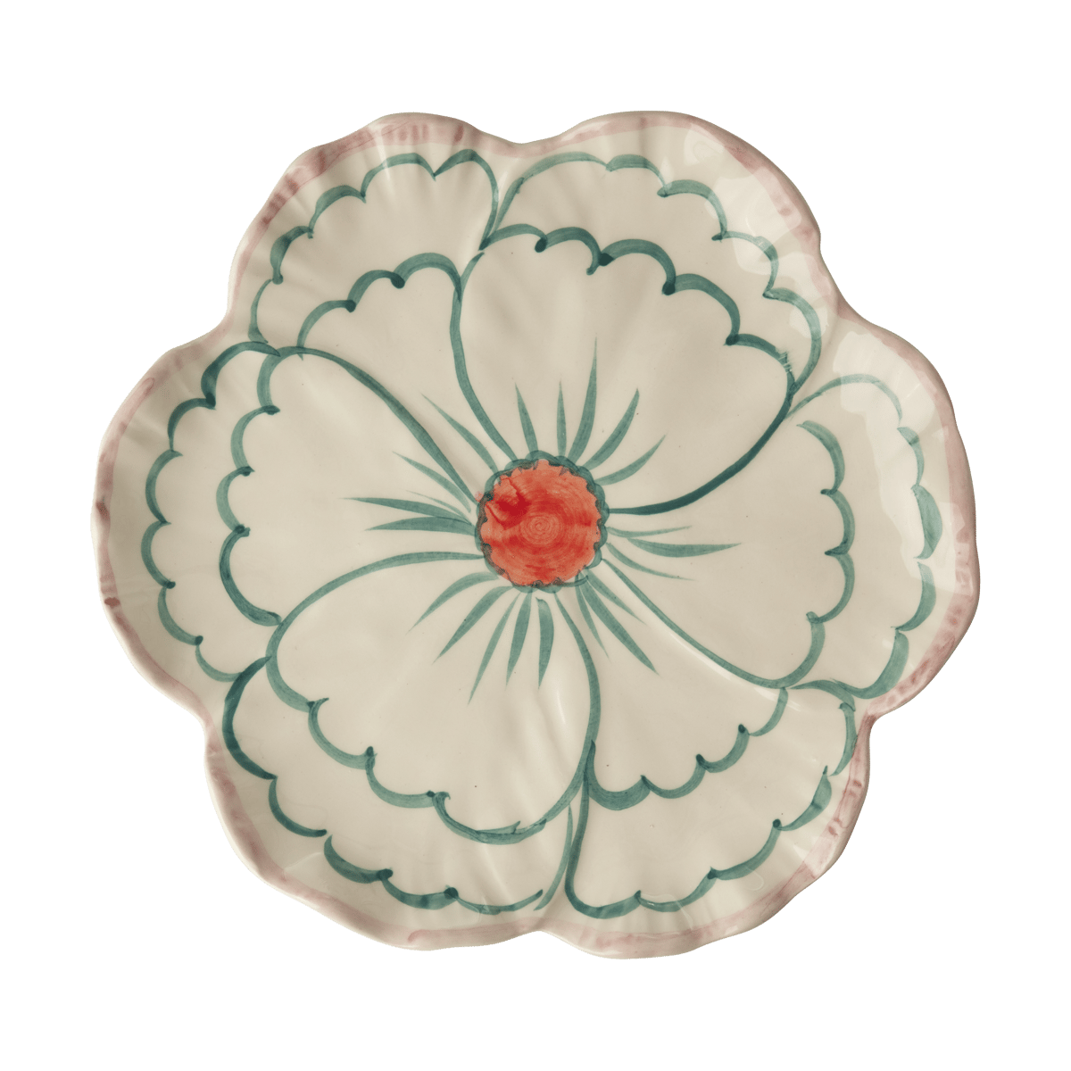 RICE Rice Flower plate Ø19.5 cm Pink border