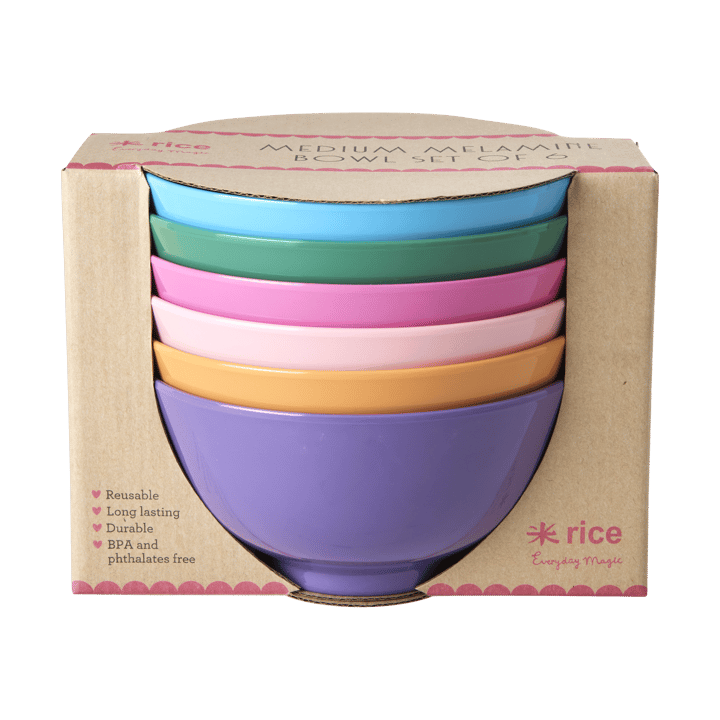 Rice melamine bowl medium Ø15 cm 6 pieces, Multi RICE