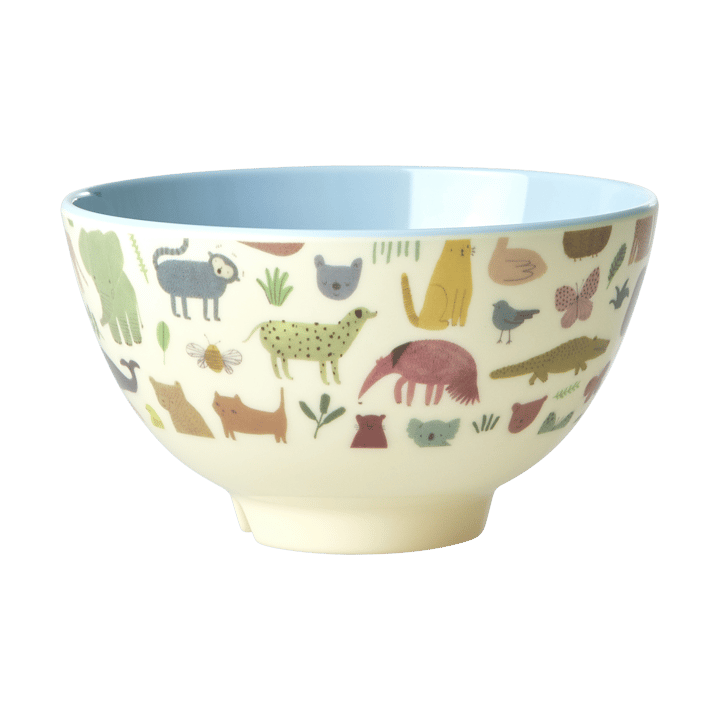 Rice melamine bowl small, Sweet Jungle Print-Soft blue RICE