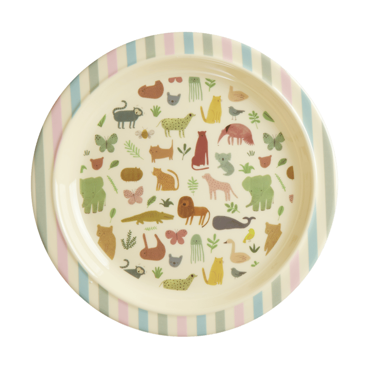 Rice melamine children's plate Ø22 cm, Sweet Jungle Print RICE