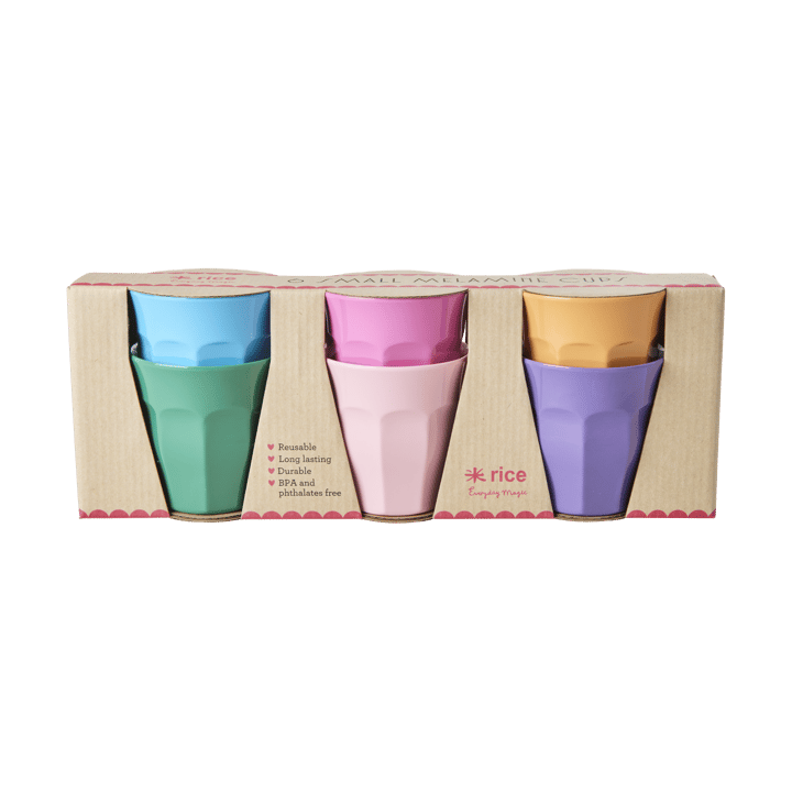 Rice melamine cup small 6-pack, Multi RICE