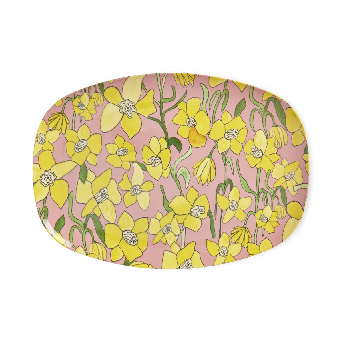 RICE Rice melamine plate 22x30 cm Daffodil