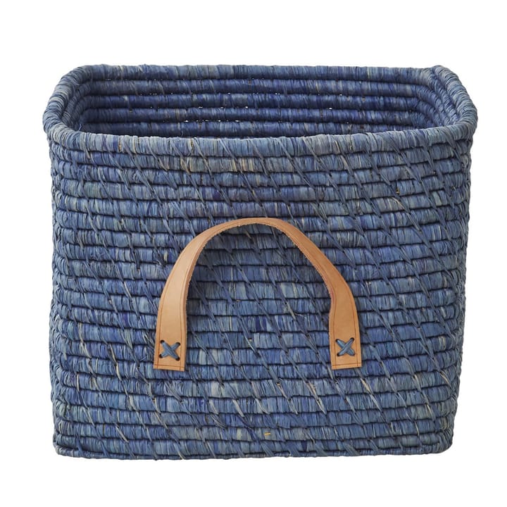 Rice raffia storage basket - Blue - RICE