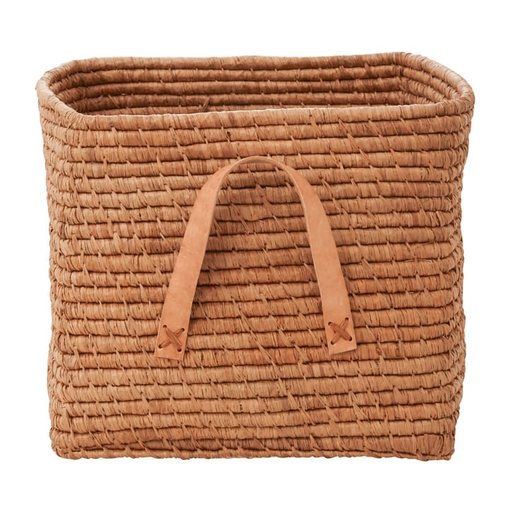 Rice raffia storage basket - brown - RICE