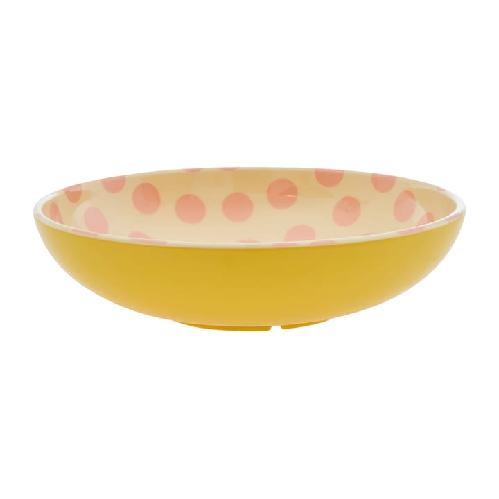 Rice salad bowl melamine Ø29.9 cm, Pink dots-yellow RICE