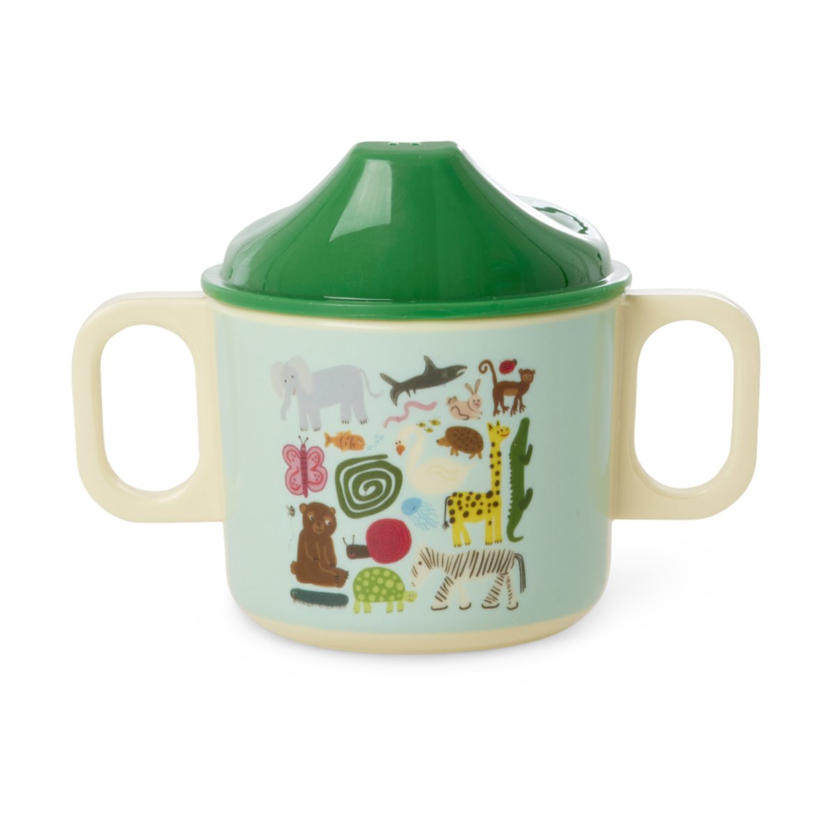 RICE Rice wildlife children"s mug with two handles 25 cl Mint