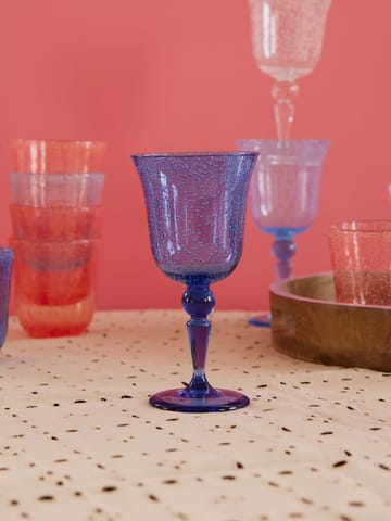 Rice wine glass bubble design 36 cl - Blue - RICE