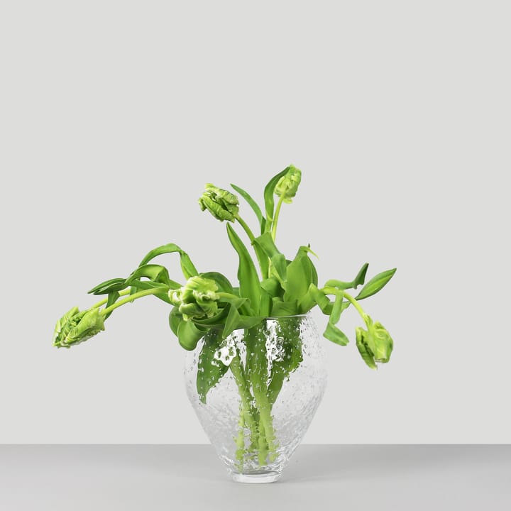 Crushed glass vase medium, Clear Ro Collection