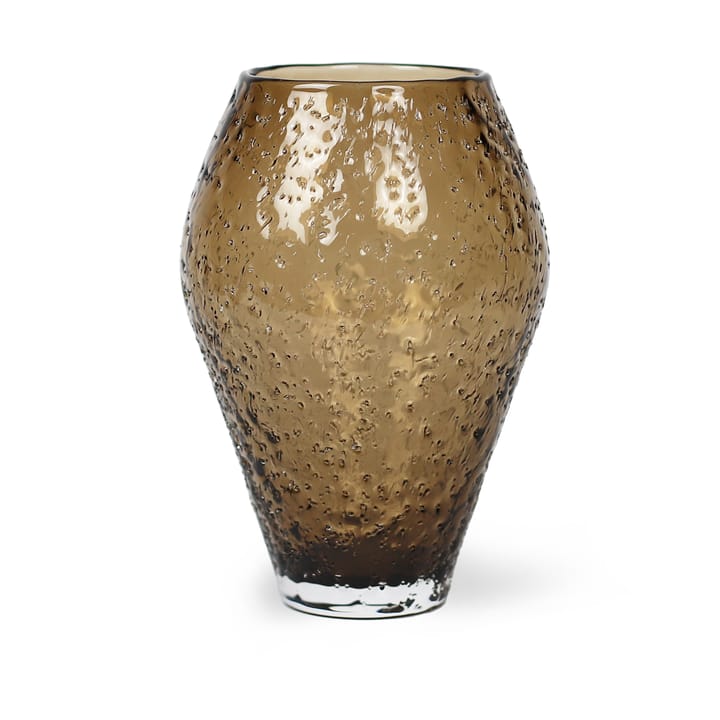 Crushed glass vase small, Sepia brown Ro Collection