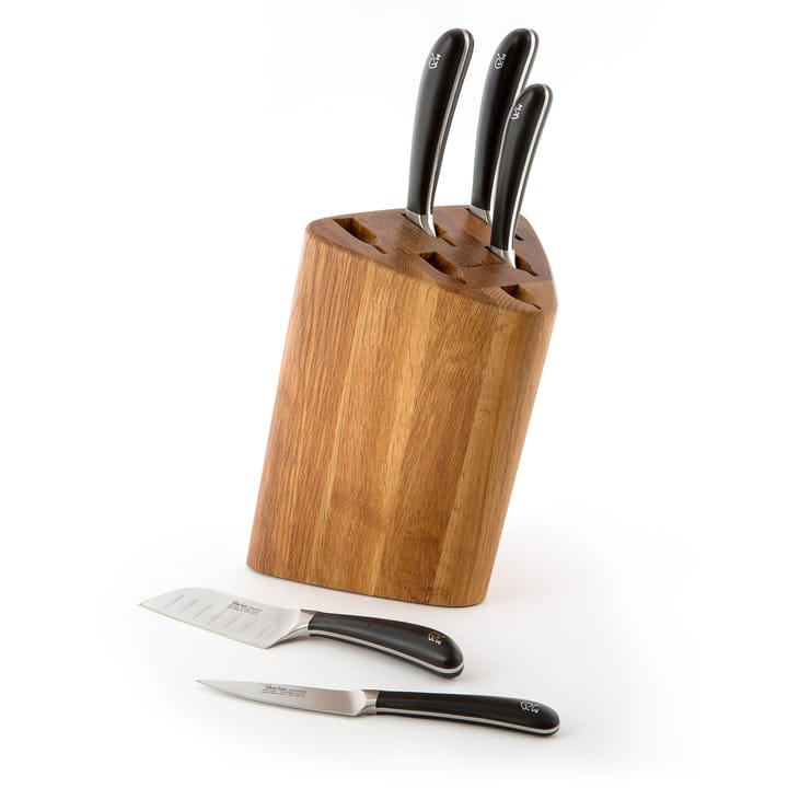 Signature Prism Oak knife block set 7 pieces, oak Robert Welch