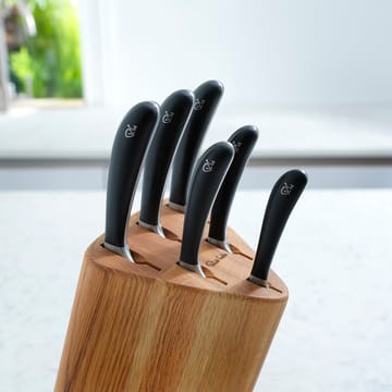 Signature Prism Oak knife block set 7 pieces - oak - Robert Welch