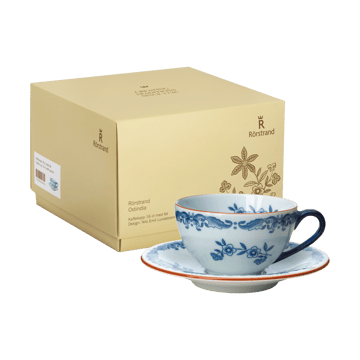 Ostindia cup with saucer 16 cl gift wrap - Blue-white - Rörstrand