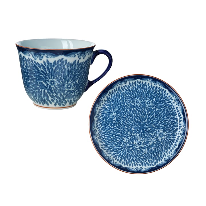 Ostindia Floris mug 40 cl and plate Ø20 cm - Blue
 - Rörstrand