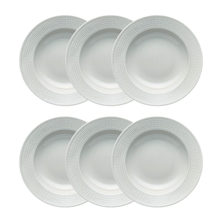 Swedish Grace deep plate 25 cm 6-pack Mist(grey) - undefined - Rörstrand