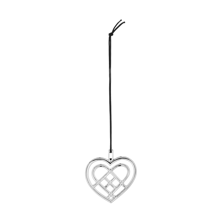 Weaved Heart Christmas ornament 6.5 cm - Silver-plated - Rosendahl