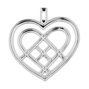 Weaved Heart Christmas ornament 6.5 cm - Silver-plated - Rosendahl