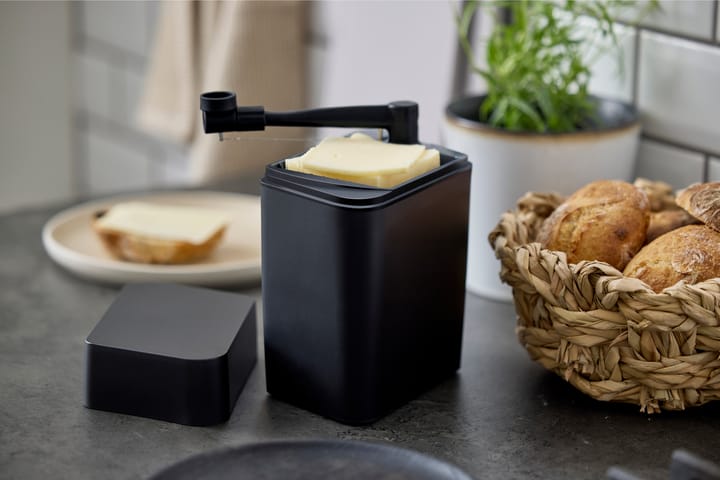 Classic cheese box incl cheese slicer 16.5x10x19 cm, Black Rosti