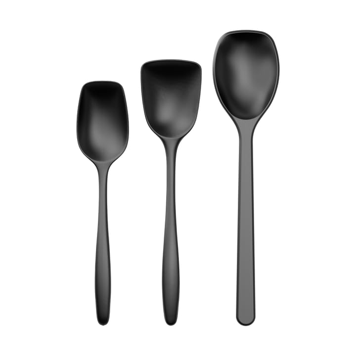 Classic cooking spoon set 3 pieces, Black Rosti